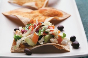 Mexican Coleslaw with Whole-wheat Tortilla Triangles | www.canolaeatwell.com