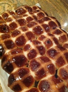glazed hot cross buns - guest blogger Joan