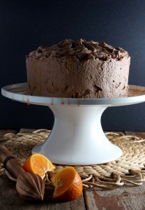 Dark Chocolate Orange Cake with Salted Caramel Drizzle | www.canolaeatwell.com