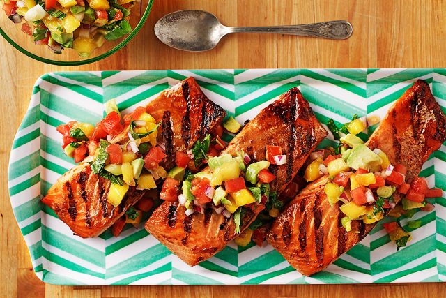 Fusion Grilled Salmon with Fruit Salsa