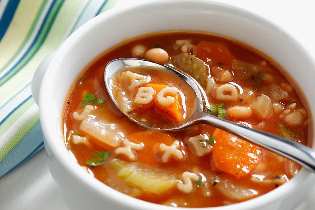 ABC Delicious, Effortless, Fun, Good, Hearty IJKL Minestrone Soup