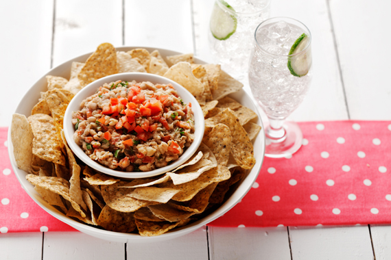 Cilantro Bean Spread with Home-Fried Taco Chips