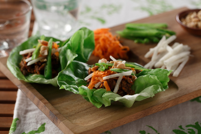 Spicy Beef and Jicama Lettuce Wraps