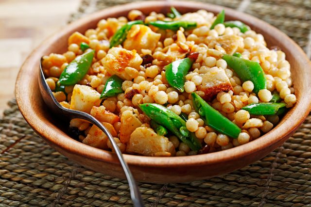Israeli Couscous Salad with Curry Dressing
