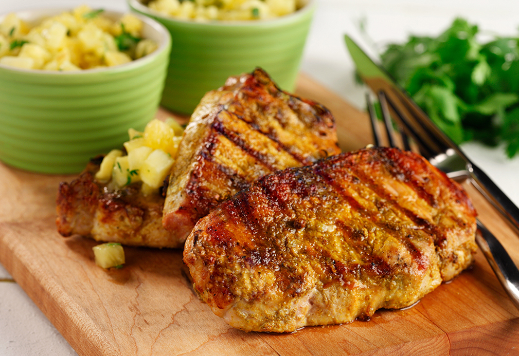 Caribbean Grilled Pork with Tropical Salsa