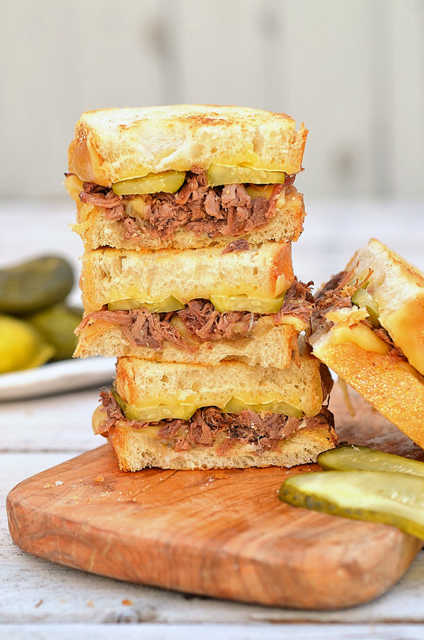 Beef Brisket and Gouda Grilled Cheese