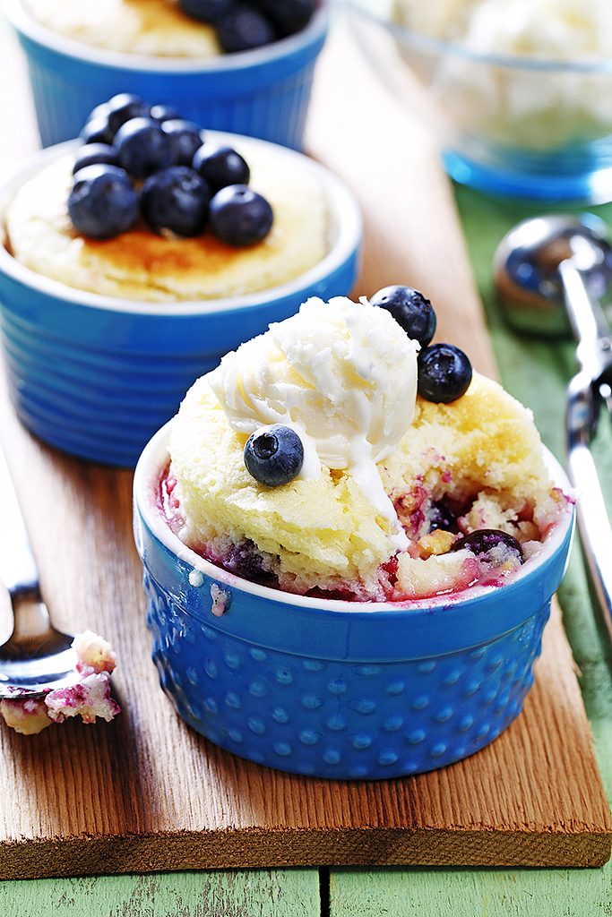 Steamed Summer Berry & Canola Pudding with Mint & Vanilla Ice Cream