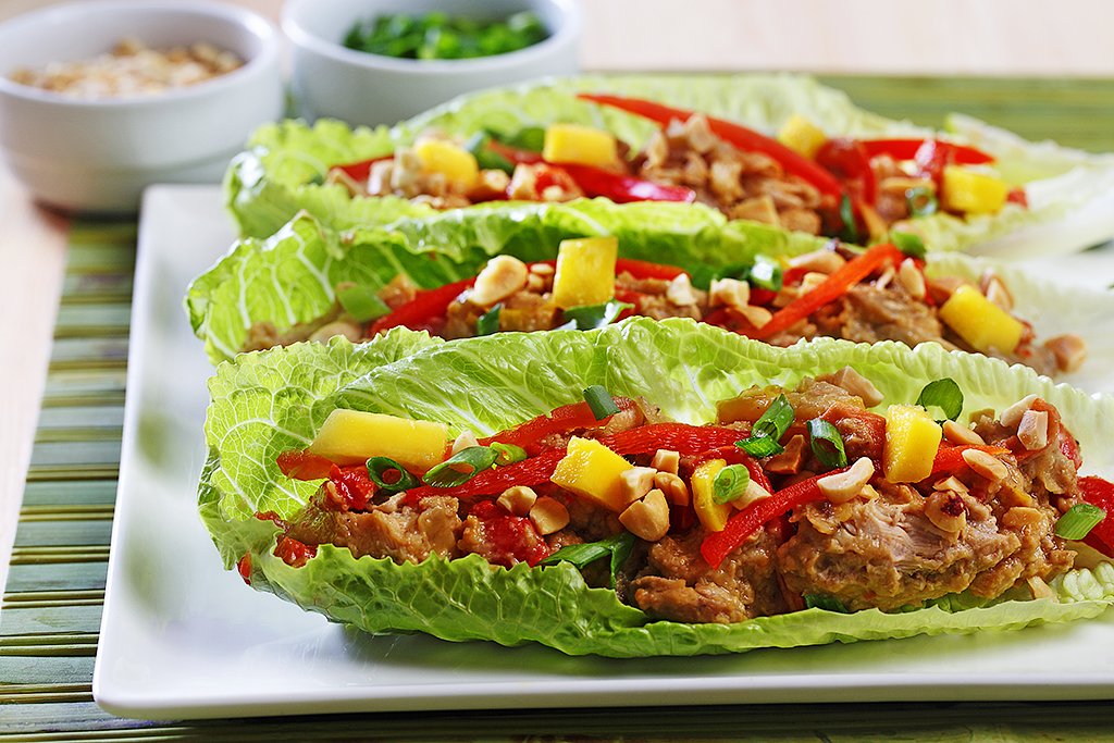 Recipe and review for Peanut Chicken Thai Lettuce Wraps