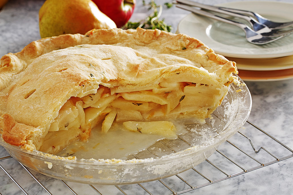 Lemon and Thyme-Scented Apple and Pear Pie