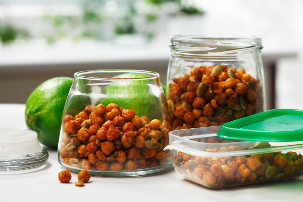 Crispy Chickpeas and Pumpkin Seeds with Lime