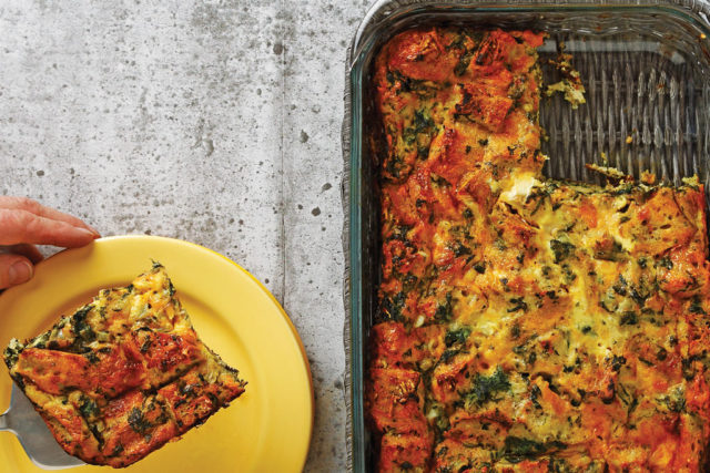 Overnight Spinach and Cheese Strata