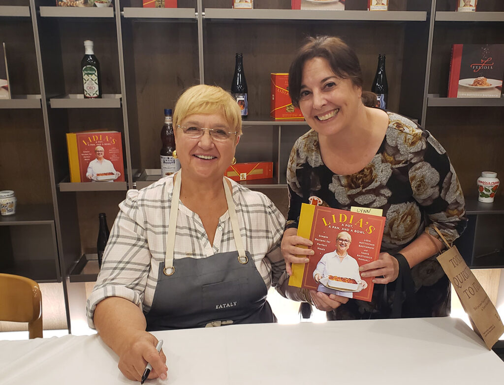 Lynn with Cookbook author Lidia